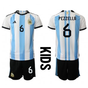 Argentina German Pezzella #6 Domaci Dres za Dječji SP 2022 Kratak Rukavima (+ kratke hlače)